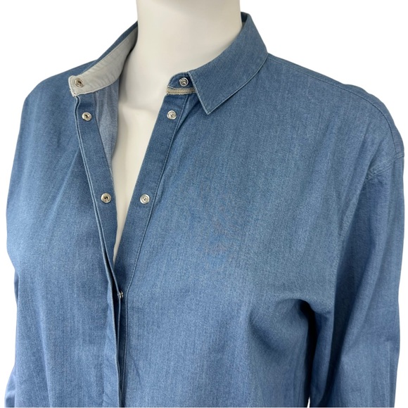 LAFAYETTE 148 New York Blue Denim Top - Picture 6 of 10